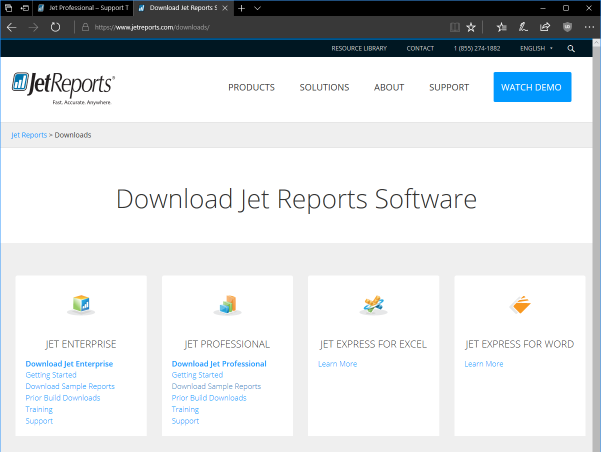 Internet Explorer - Download Jet Reports Software