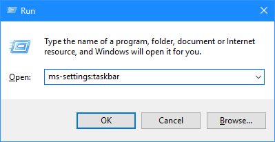 Run ms-settings:taskbar