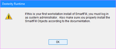 First client install? Then login as a system administrator