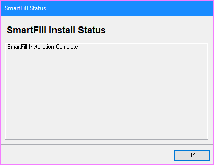 SmartFill Install Status