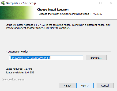 instaling Notepad++ 8.5.4
