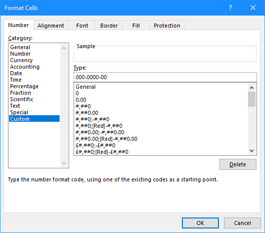 Format Cells