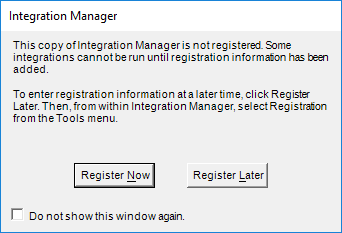 Integration Manager - Run Now