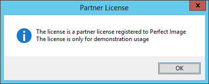 Partner License confirmation dialog
