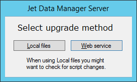 Jet Data Manager Server - Select Upgrade Method