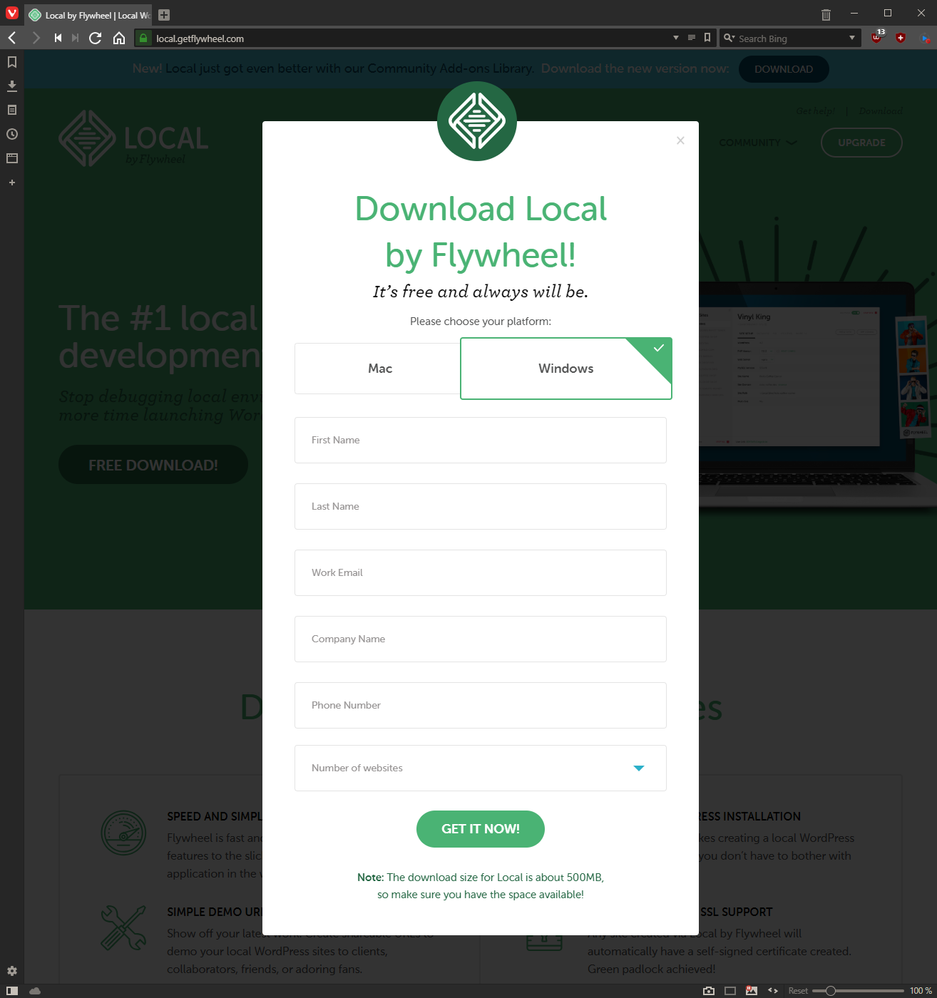 local by flywheel download