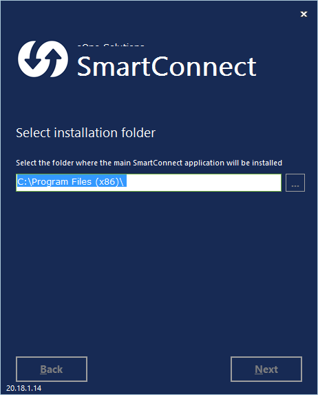 SmartConnect - Select installation folder