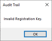 Invalid Registration Key