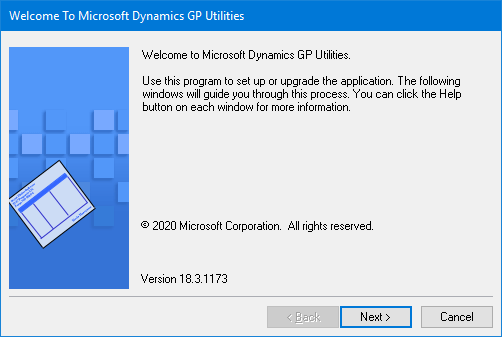 Welcome to Microsoft Dyna 	GP Utilities
