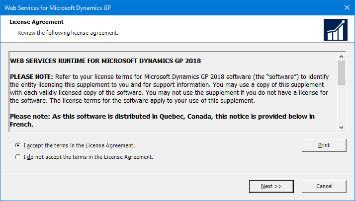 Web Services for Microsoft Dynamics GP: License Agreement