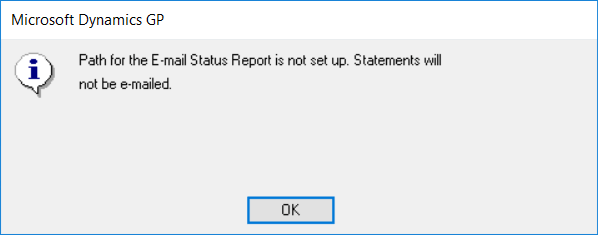 E-mail Status Report error