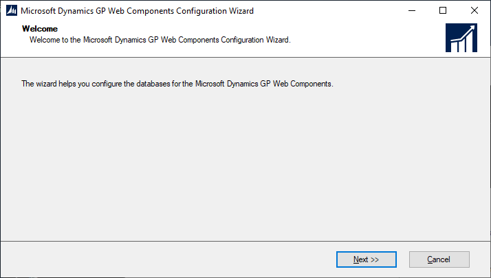 Microsoft Dynamics GP Web Components Configuration Wizard: Welcome