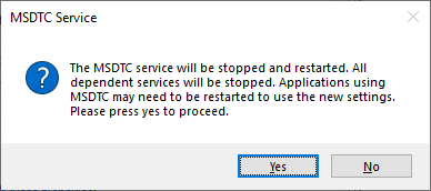 MSDTC Service message