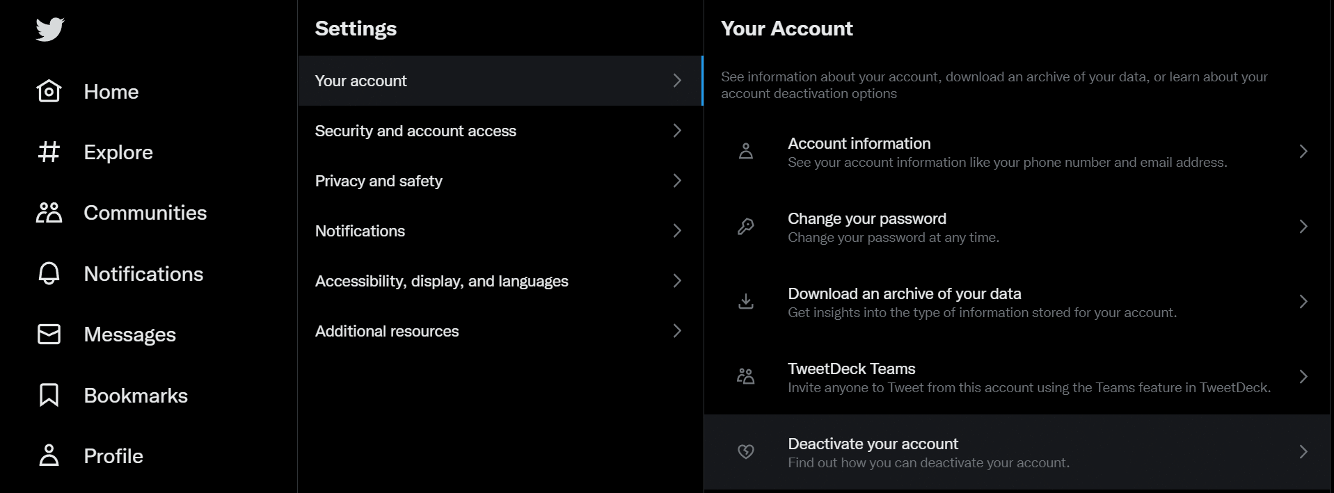 Your Account tab
