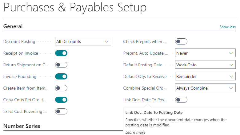 Purchase and Payables Setup
