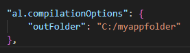 New outFolder property in al.compilerOptions allows setting the output folder when building apps
